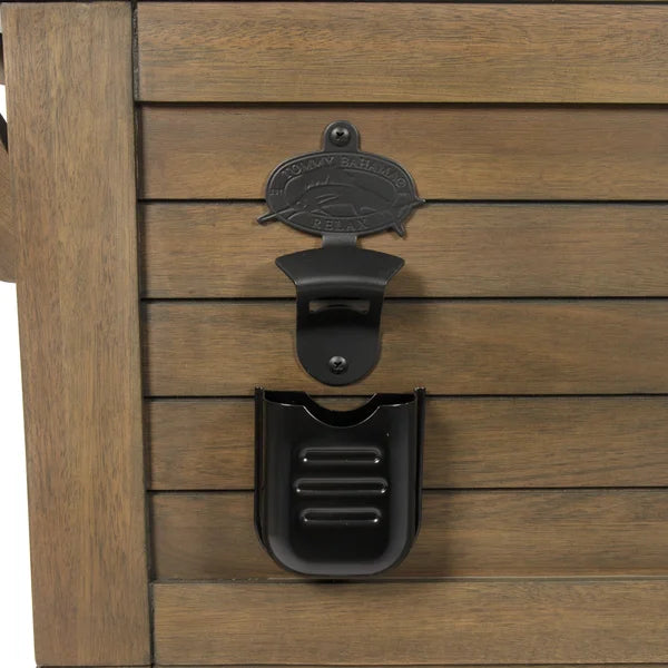 Tommy Bahama, Rolling Cooler, 100QT, Wood