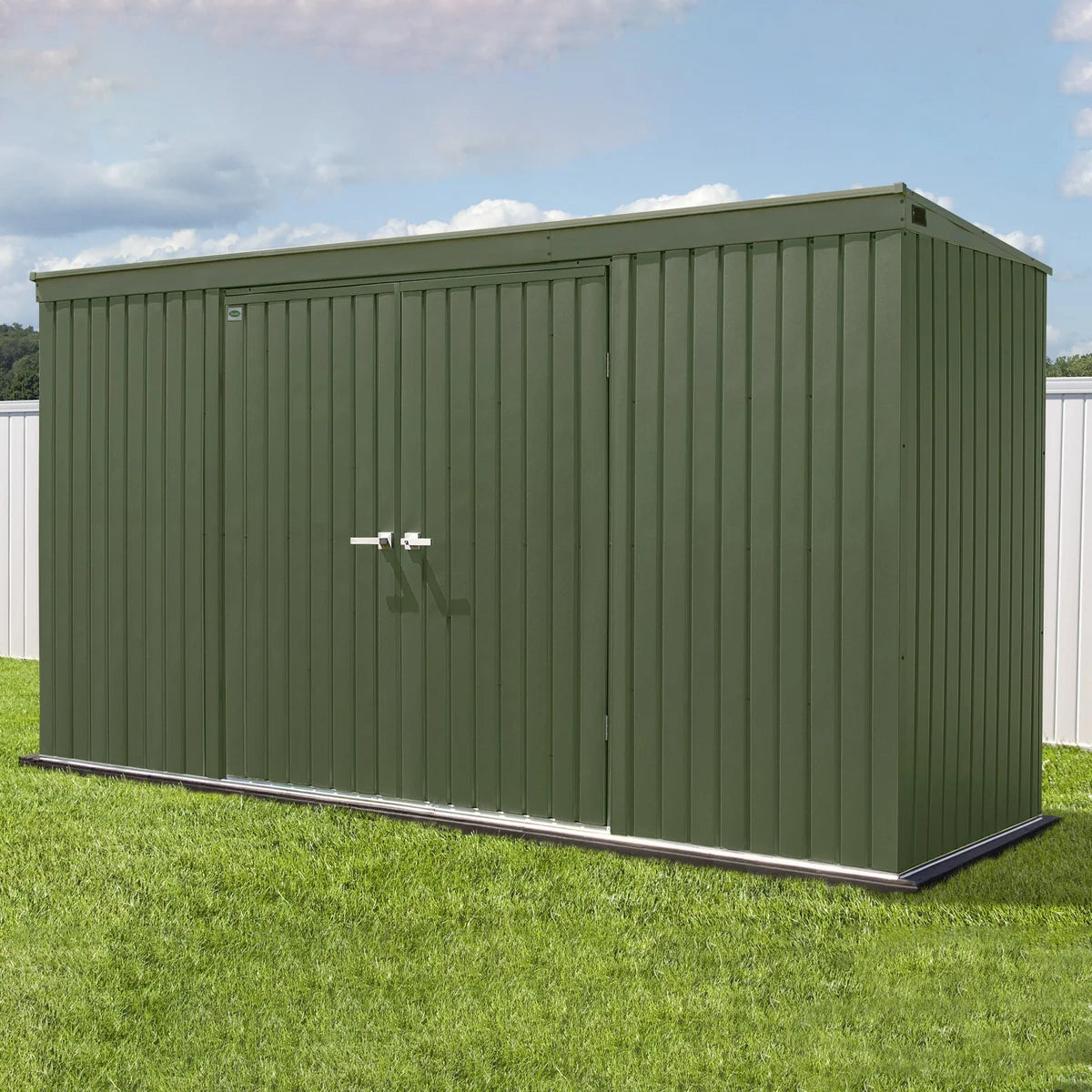 Scotts Garden Storage Shed, 12 ft. × 4 ft. Vintage Green