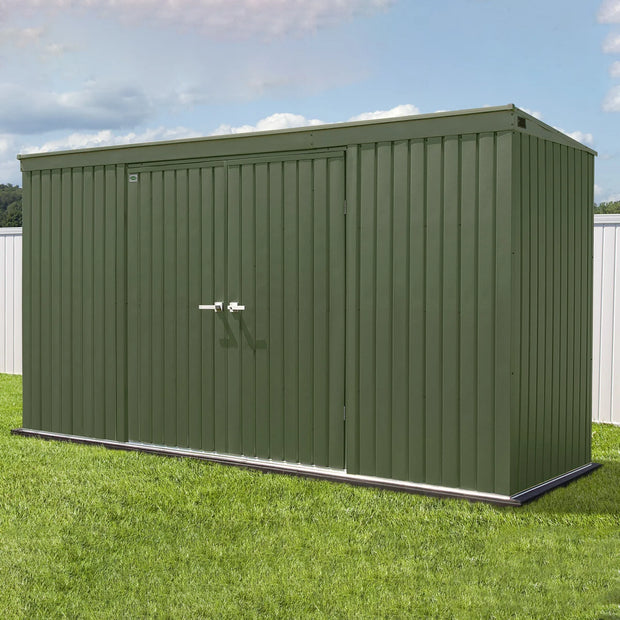 Scotts Garden Storage Shed, 12 ft. × 4 ft. Vintage Green