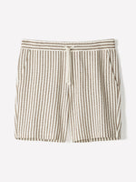 Striped Sweater Short with Elastic Waistband