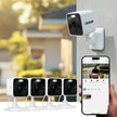 Defender GO 2K AI Powered Plug-in Indoor/Outdoor Wi-Fi Security Cameras, 4-pack