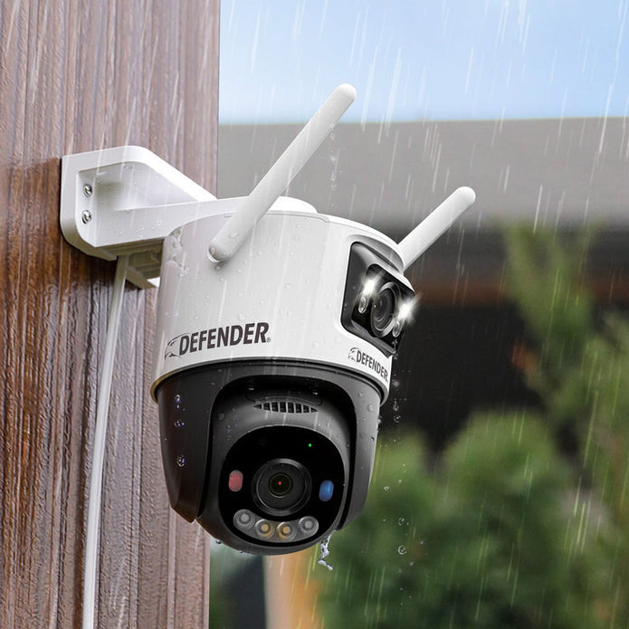 Defender 2K+AI Colour MAX Night Vision Dual Lens PTZ Plug-in Wi-Fi Camera, 2 pack