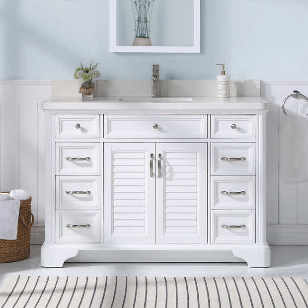 Northridge Home Augusta 48 in. Louvered Reversible Door Bathroom Vanity