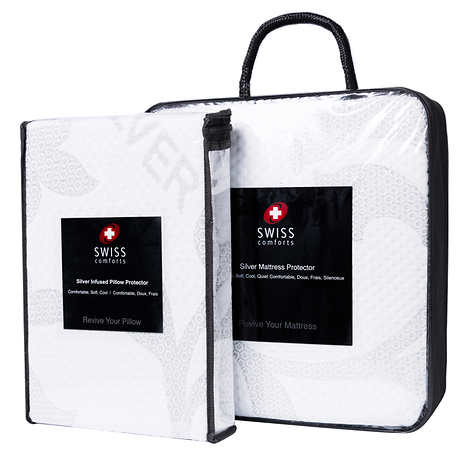 Swiss Comforts Waterproof Silver Mattress & Pillow Protector Set