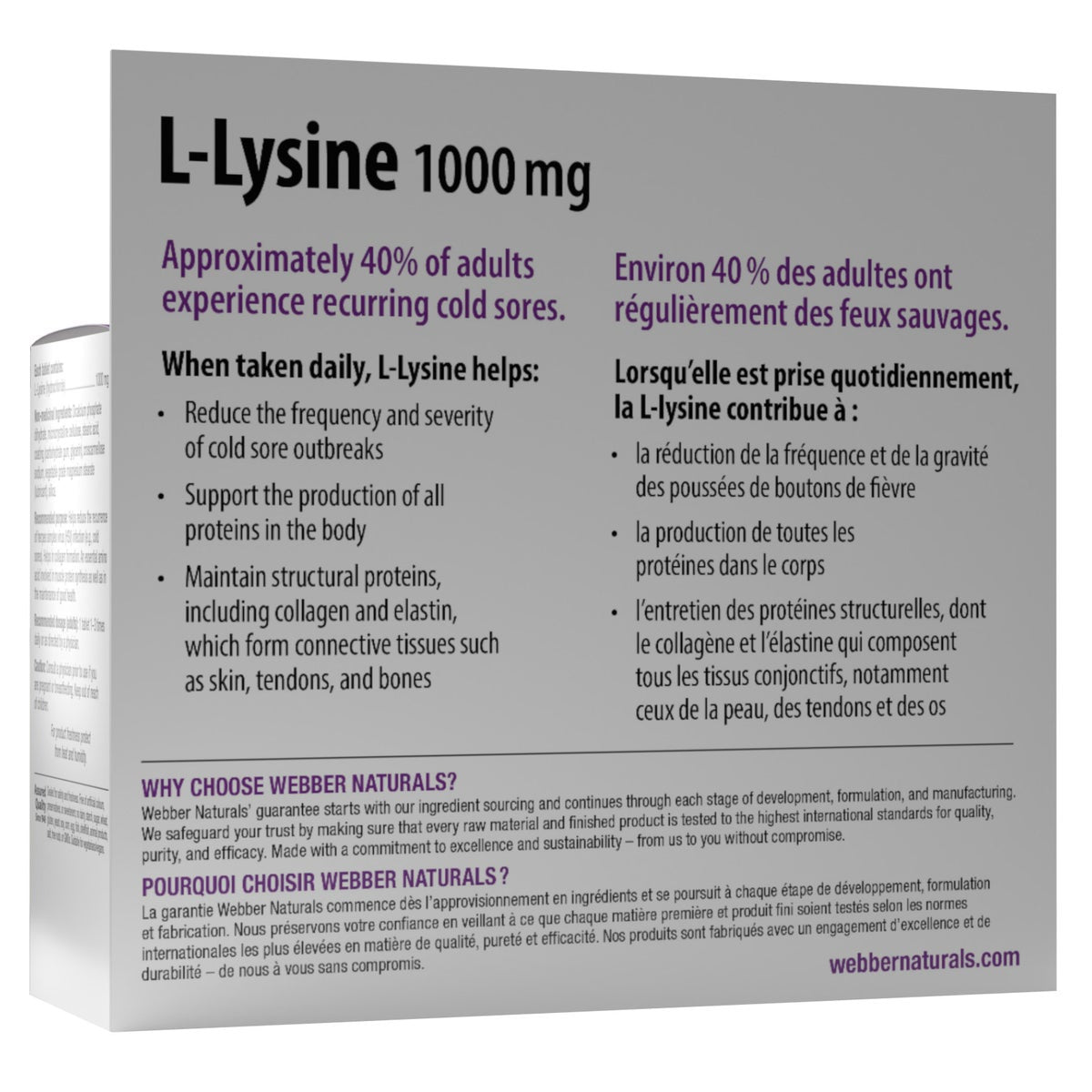 webber naturals L-Lysine 1000 mg, 2 x 140 Tablets