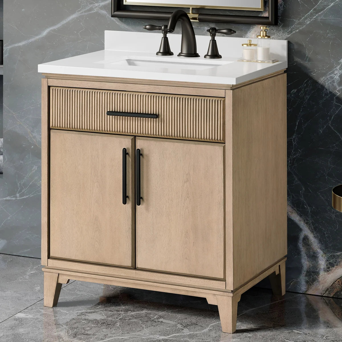 Loxley Rowe Marbella Vanity in Sahara Birch with Quartz Top