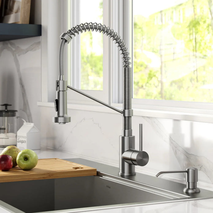 KRAUS Bolden 18-in Pull-down Faucet with Soap Dispenser