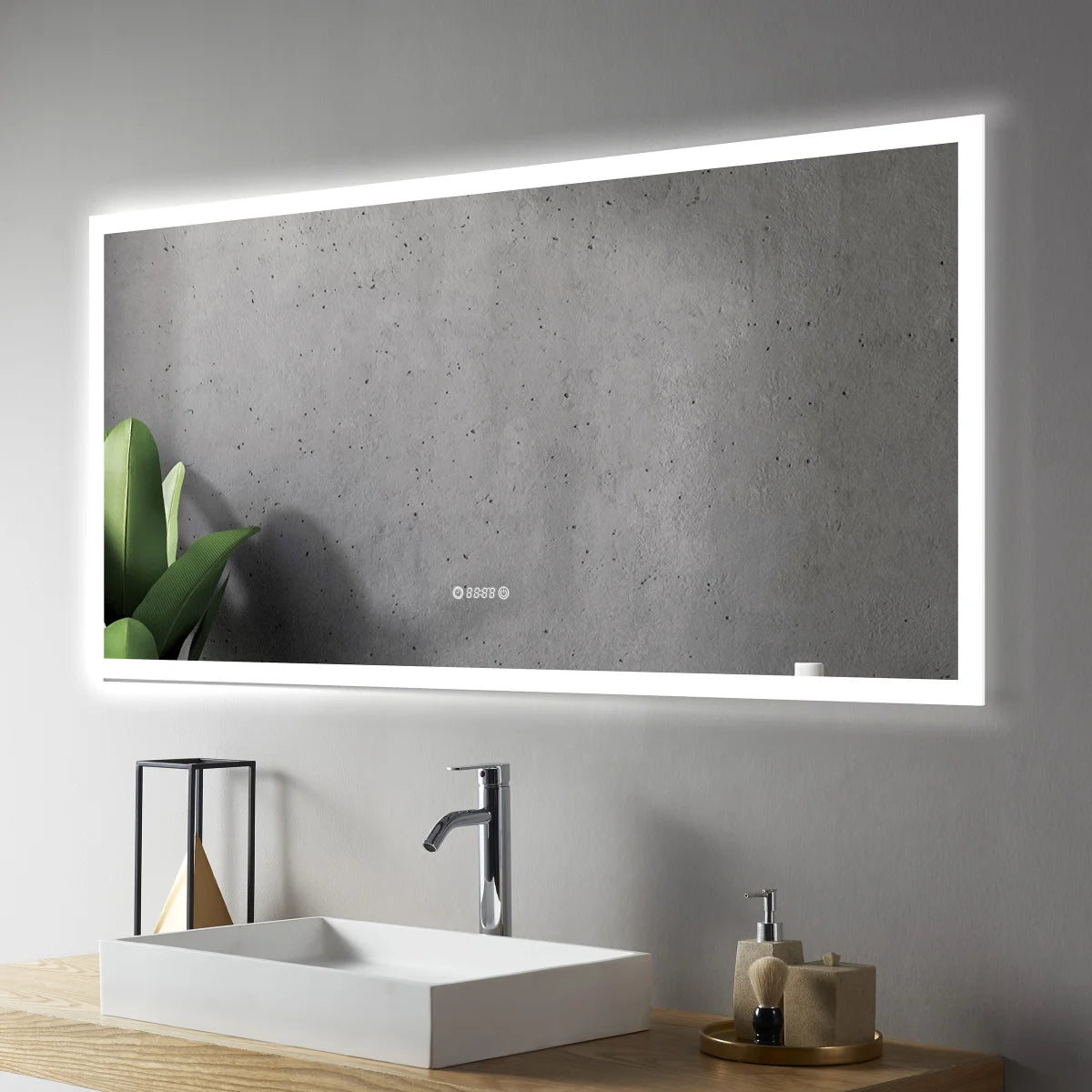 SERA  LED Mirror Frosted Edge with Time and Temperature Function