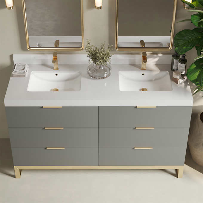 Forestmade Haldon 60 in. Double Vanity With Quartz Counter Top