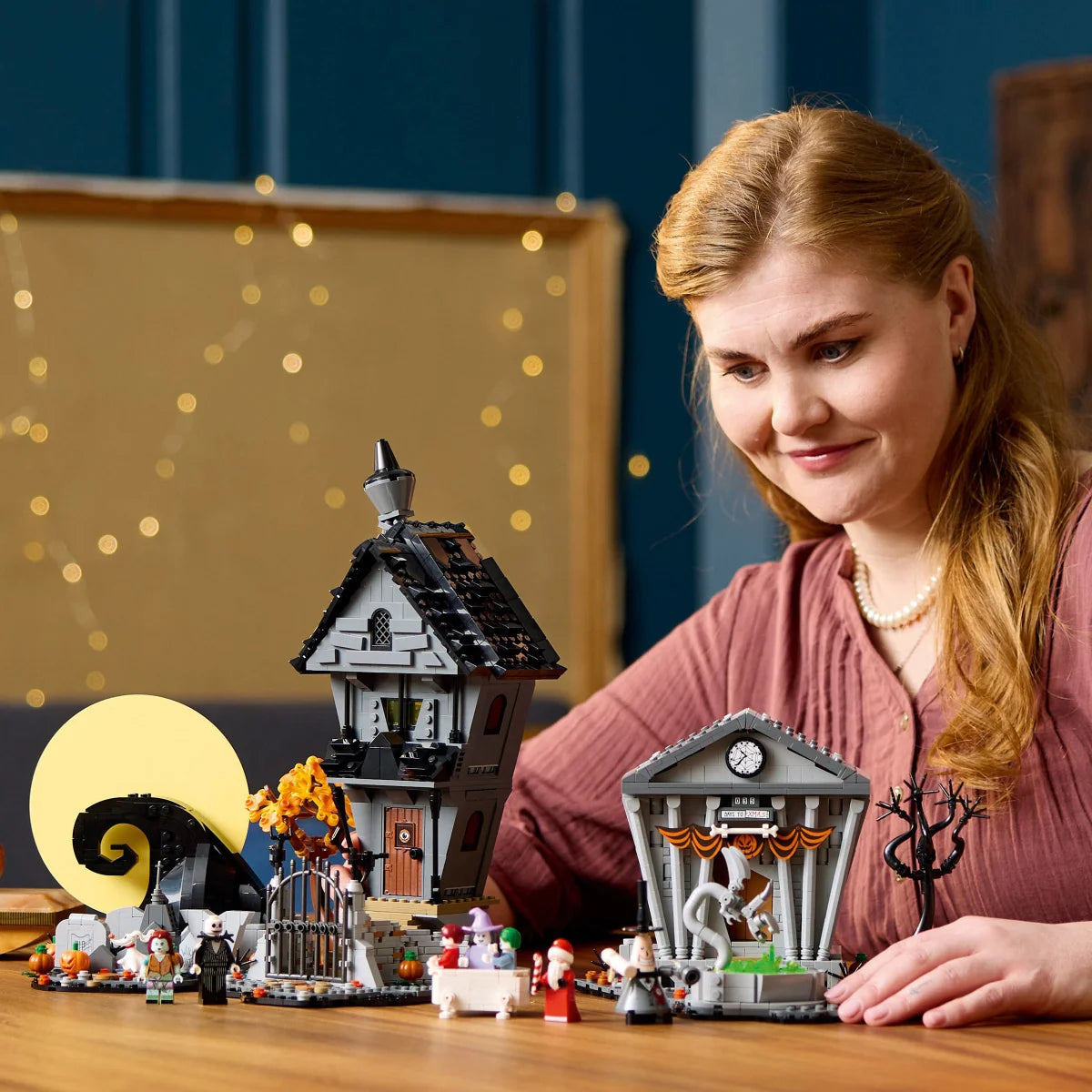 LEGO Ideas The Nightmare Before Christmas Building Craft & Décor Set with Bonus LEGO Minecraft The Wolf Stronghold Fortress Playset Video Game Toy