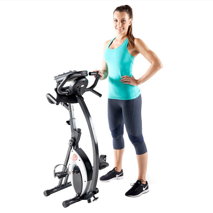 Marcy Foldable Exercise Bike with High-back Seat