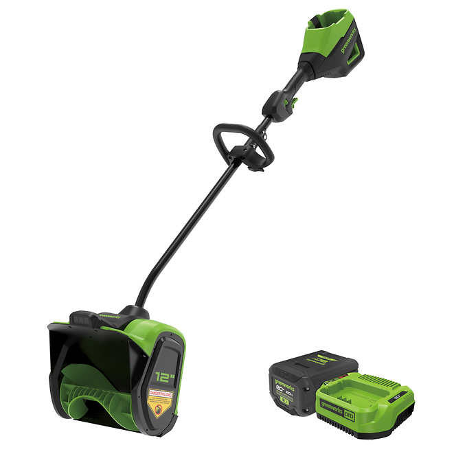 Greenworks PRO 80V 12-Inch Brushless Snow Shovel, 2.0 AH Battery and Charger Included