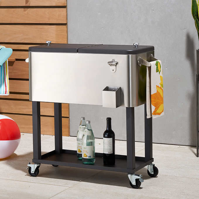 TRINITY 94.6 L (100 qt.) Stainless Steel Cooler with Cover