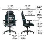 DPS Centurion Gaming Chair with Adjustable Headrest Black and Blue