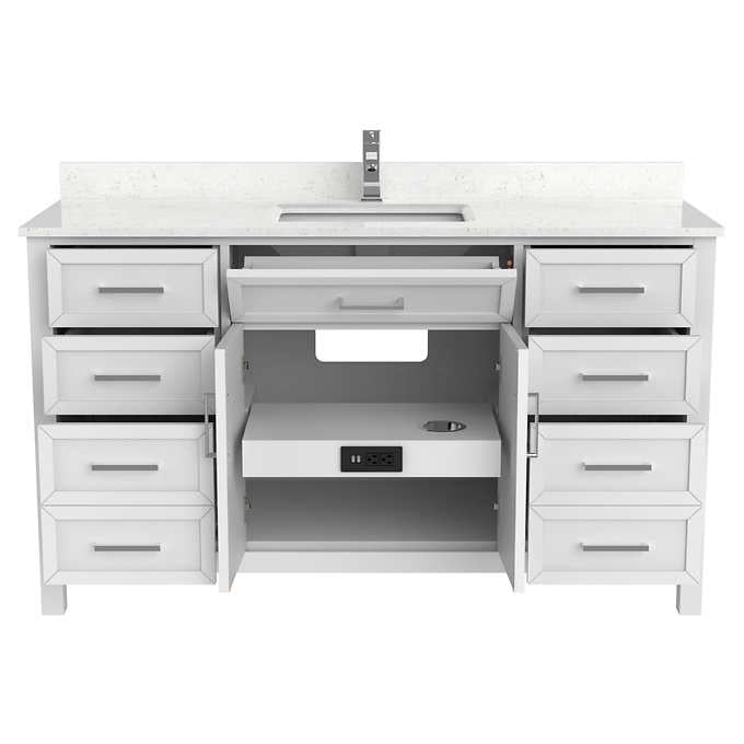 Studio Bathe Thomson 60 in. Vanity with Power Bar