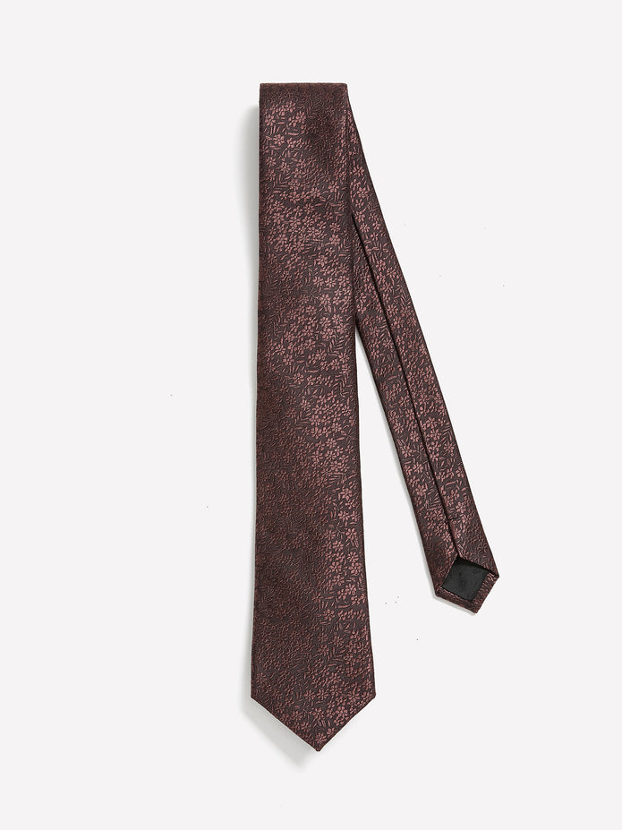 Regular Tie with Tonal Floral Pattern