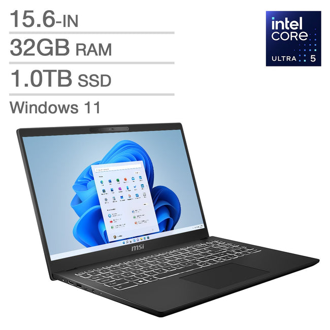 MSI Modern 15 H AI 15.6-in Laptop, Intel Core Ultra 5 125H – 32GB RAM, 1TB SSD, Intel Arc