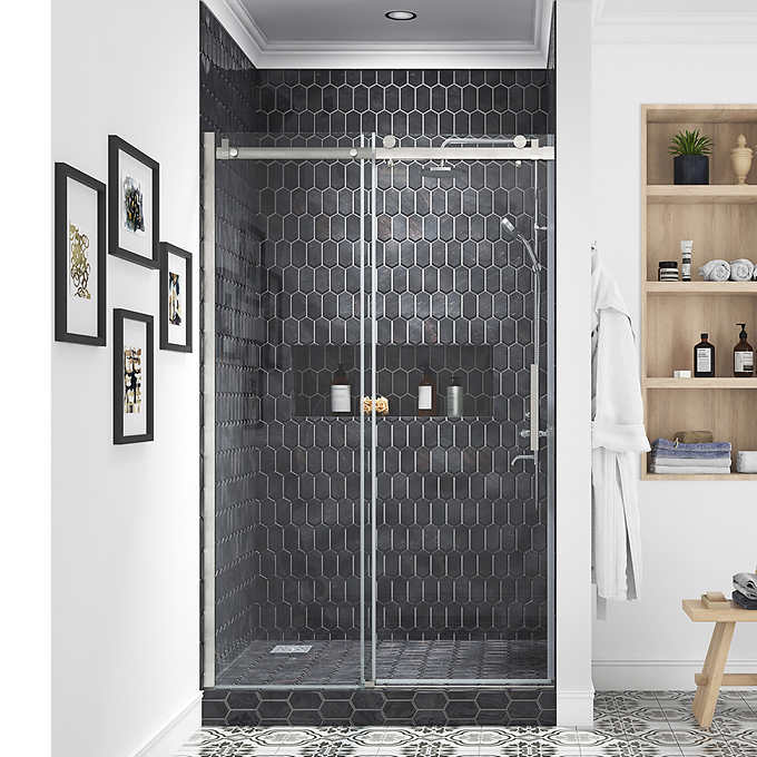 OVE Decors Kelsey 48 in. Sliding Glass Shower Door with Hardware