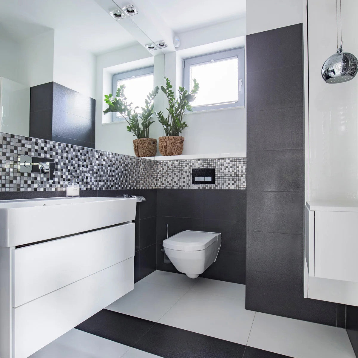 Dewstop 80-110 CFM Easy Install Bathroom/Bath Exhaust Fan with Adjustable LED Light & Humidity Sensing