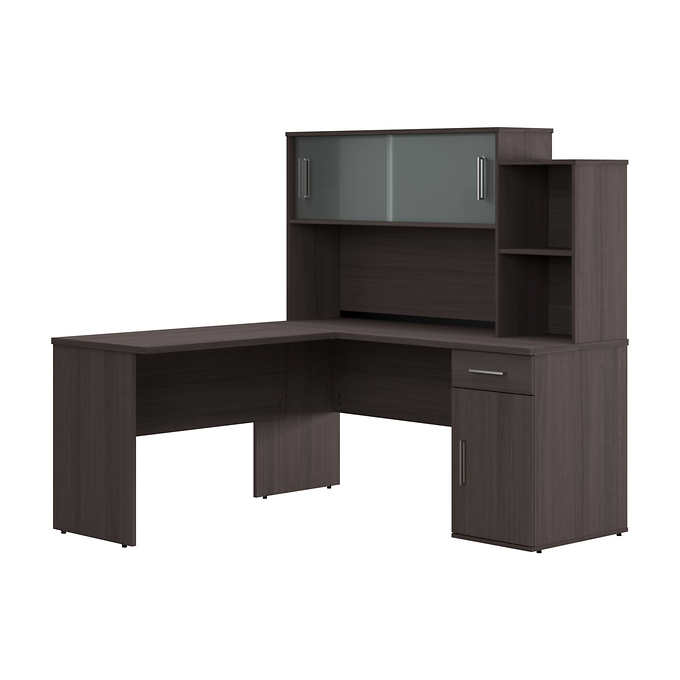 Bestar Orford L-Shaped Desk with Hutch