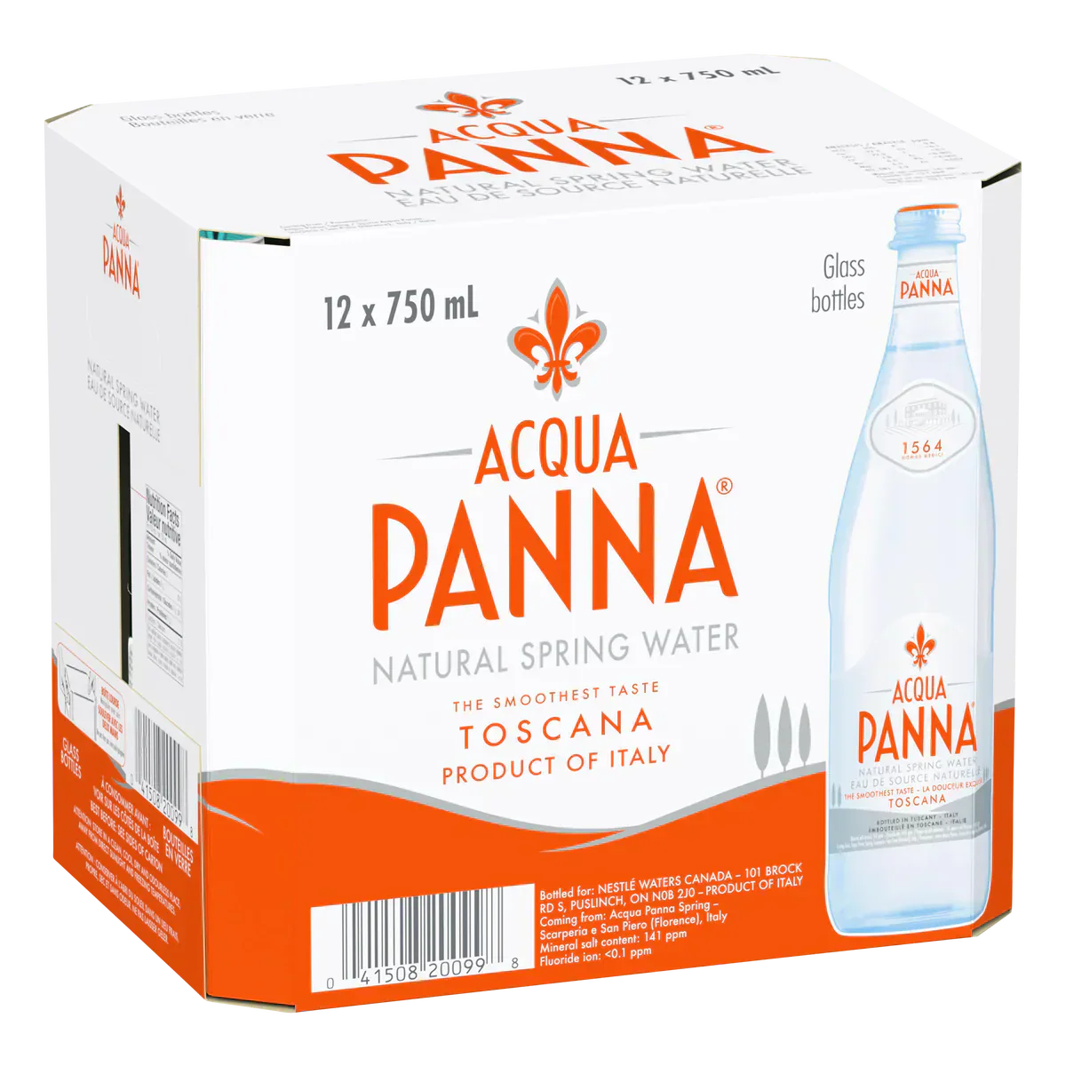 Acqua Panna Natural Spring Water 12 × 750 mL