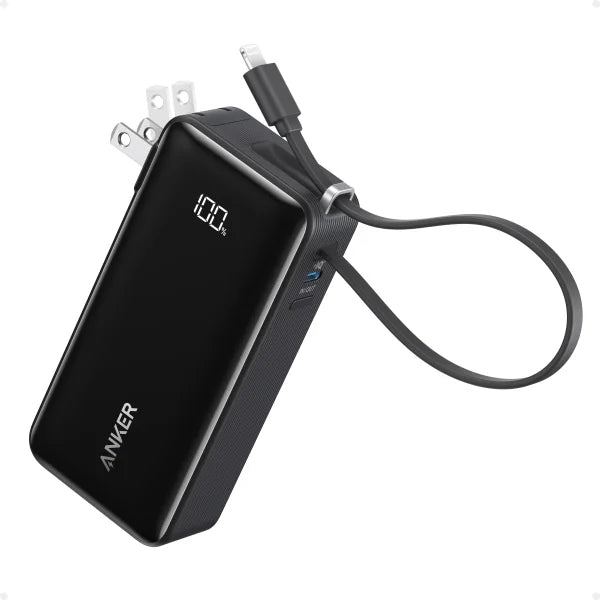 Anker 10K Wireless Portable Charger with Built-In USB-C Cable