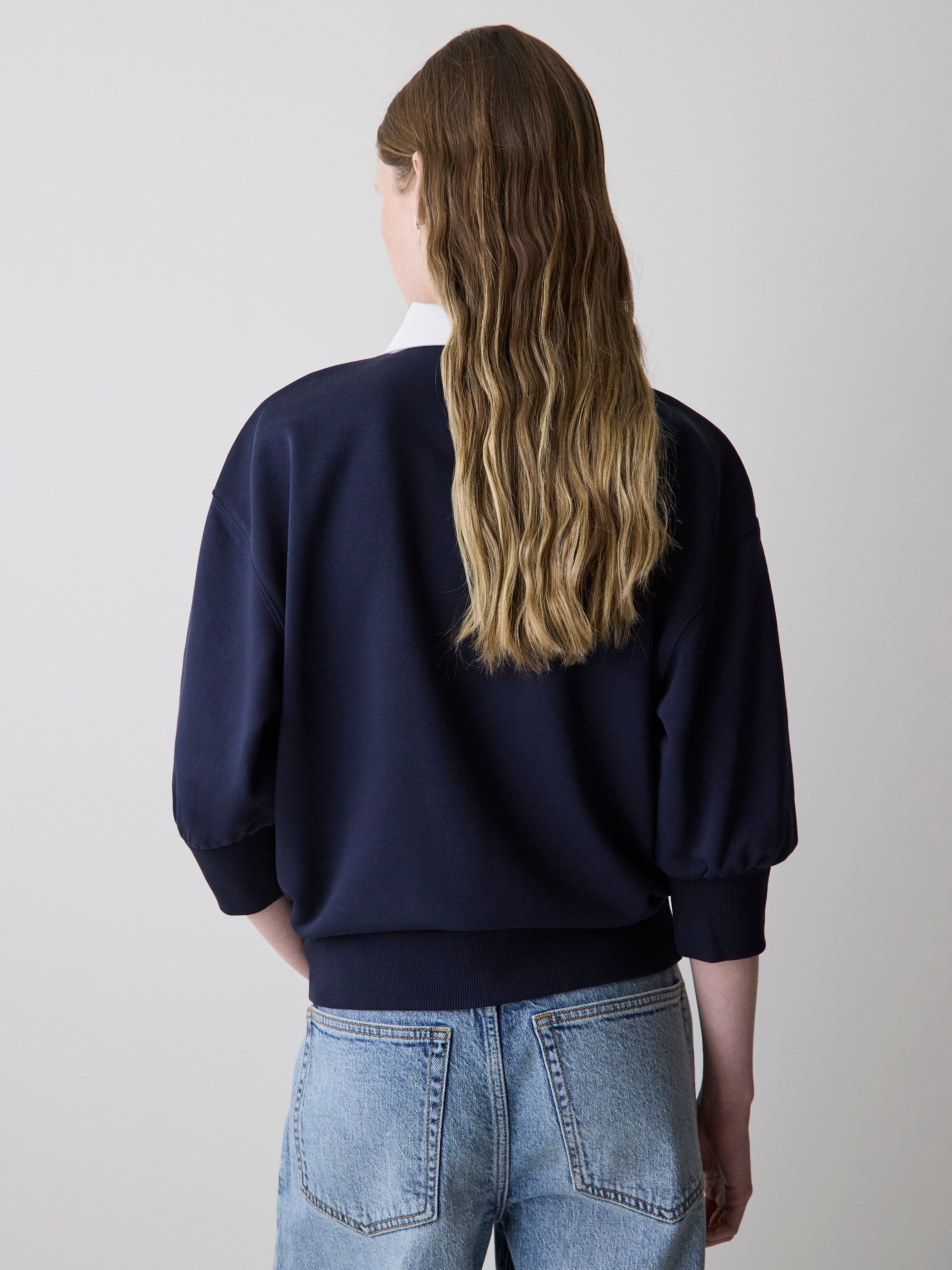 Long-Sleeve French Terry Polo