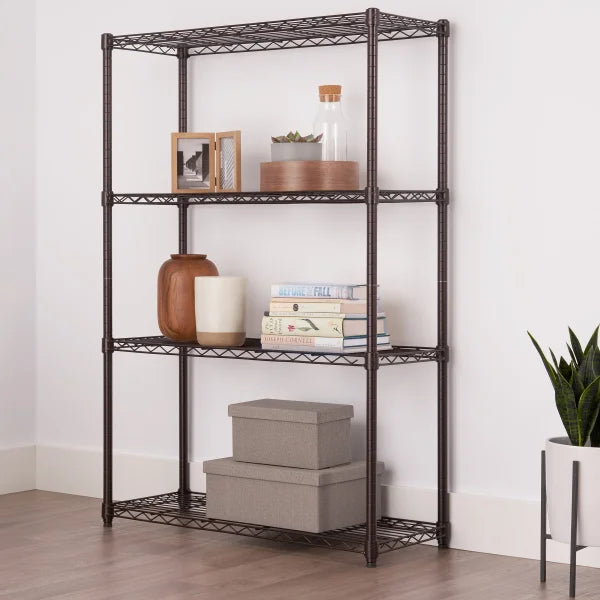 TRINITY 4-Tier Dark Bronze All Purpose Shelving Rack
