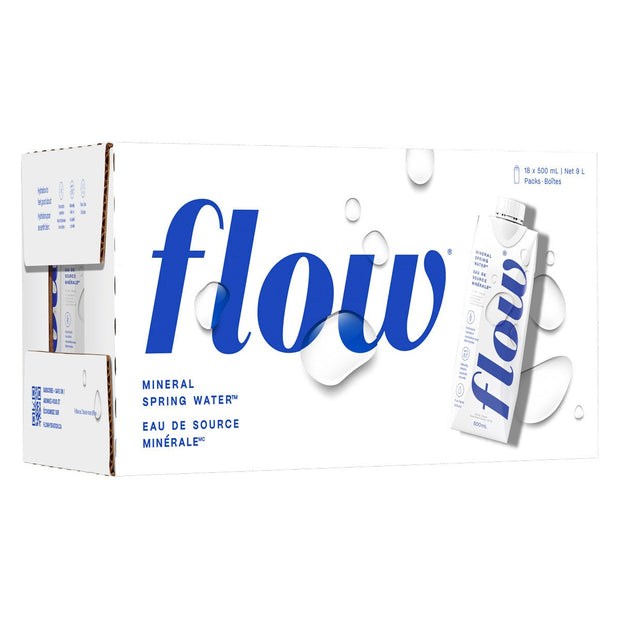 Flow Naturally Alkaline Original Spring Water, 18 x 500 mL