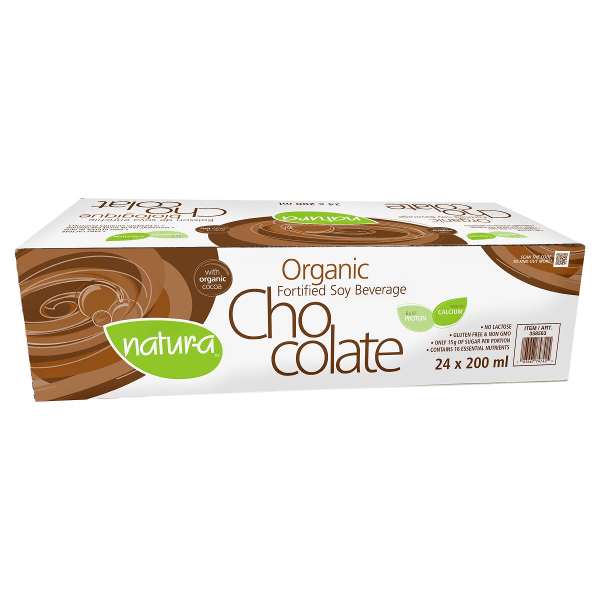 Natur-a Organic Chocolate Soy Beverage, 24-count