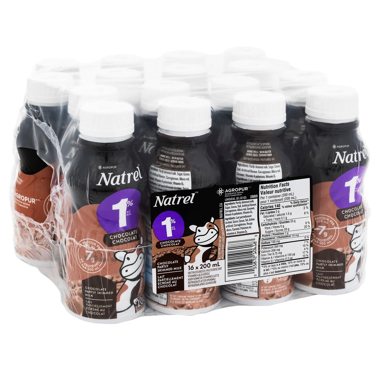 Natrel Chocolate Milk 200 mL, 16-count