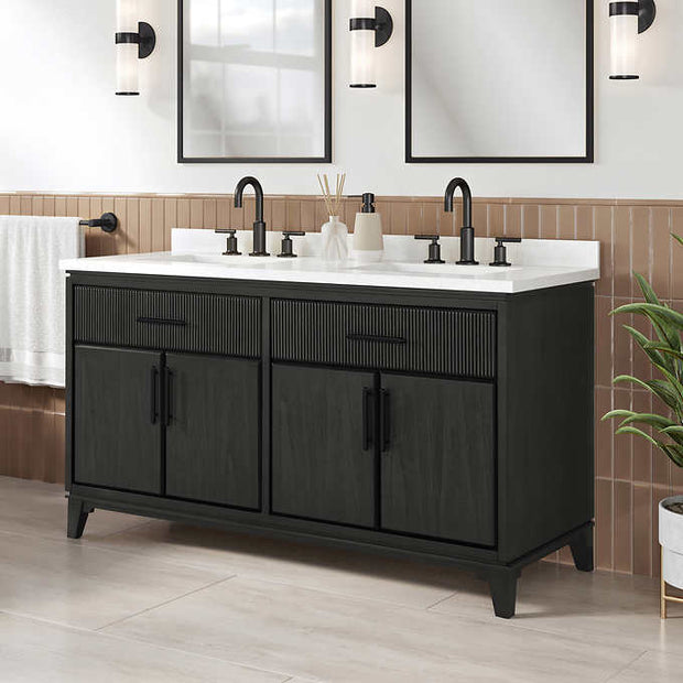 Loxley Rowe Hedy 60 in. Vanity With White Quartz Top