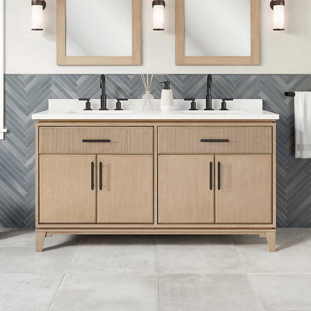 Loxley Rowe Hedy 60 in. Vanity With White Quartz Top