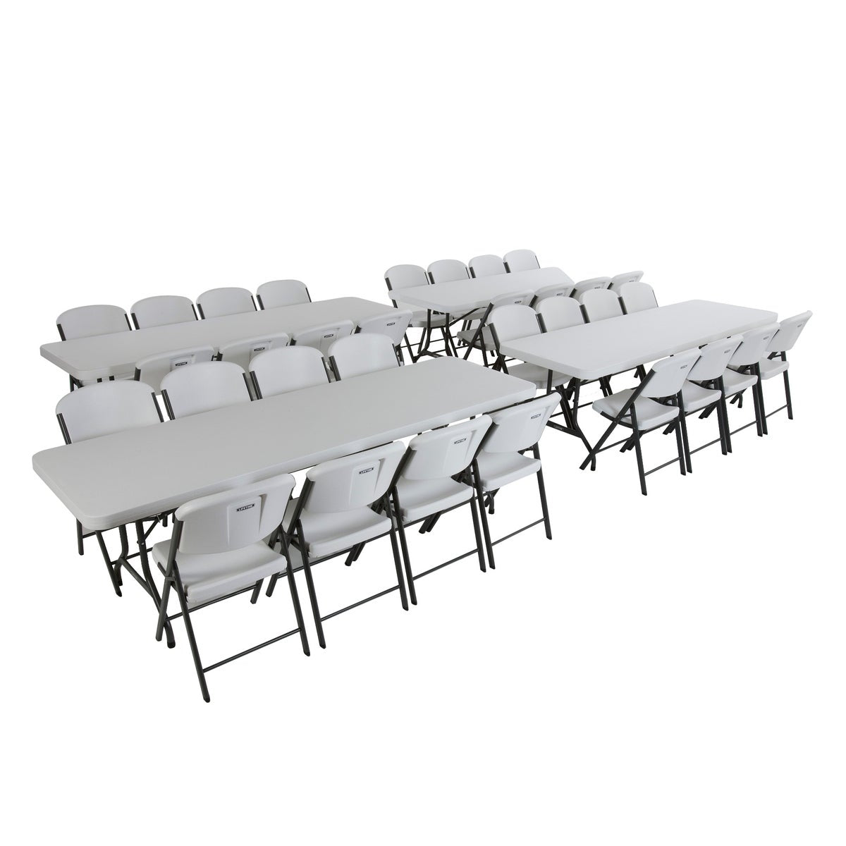 Lifetime 2.4 m (8 ft.) Table and Chair Combo - 4 Rectangular Tables and 32 Chairs