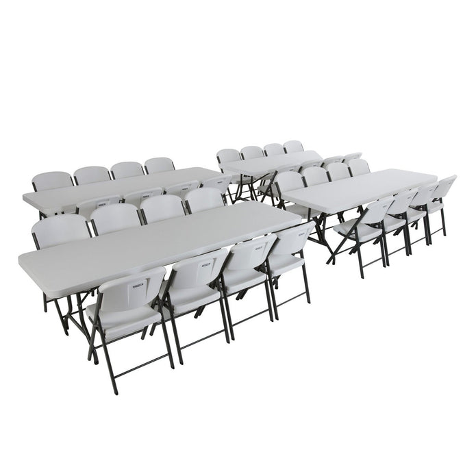 Lifetime 2.4 m (8 ft.) Table and Chair Combo - 4 Rectangular Tables and 32 Chairs