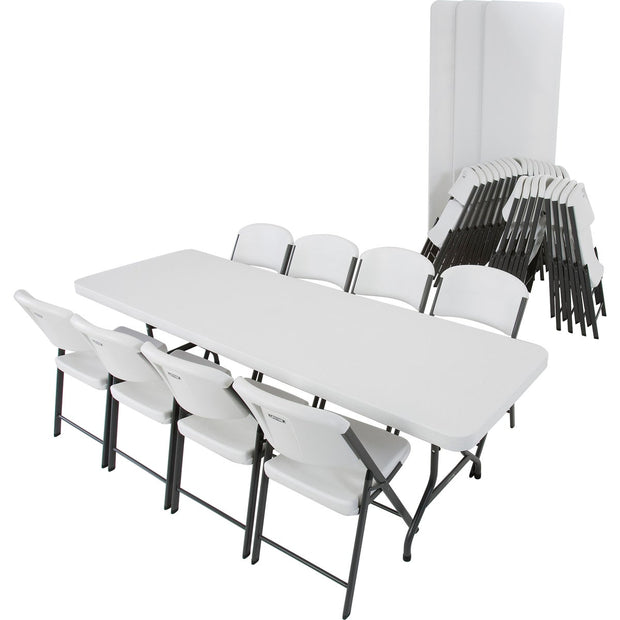 Lifetime 2.4 m (8 ft.) Table and Chair Combo - 4 Rectangular Tables and 32 Chairs