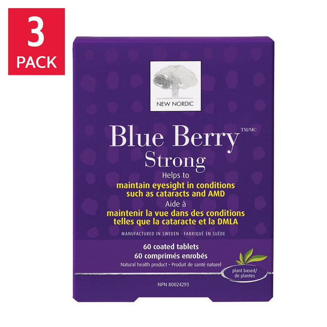 New Nordic Blue Berry Strong, 3 x 60 tablets