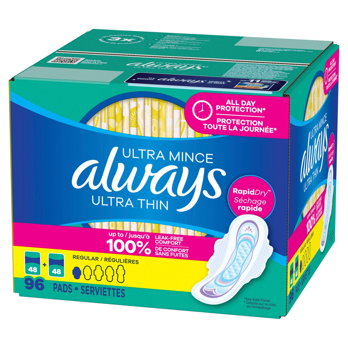 Always Ultra Thin Regular Pads, 96-count