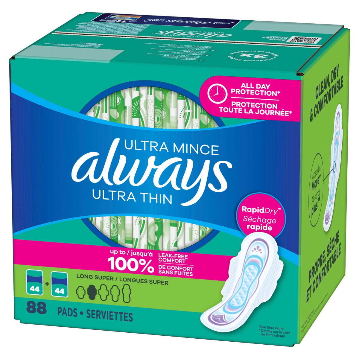 Always Ultra Thin Long Super Pads, 88-count