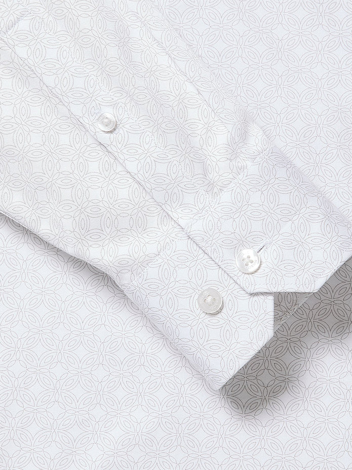 Tailored-Fit Dress Shirt with Micro Geo Print