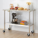 TRINITY EcoStorage NSF Stainless Steel Prep Table with Wheels