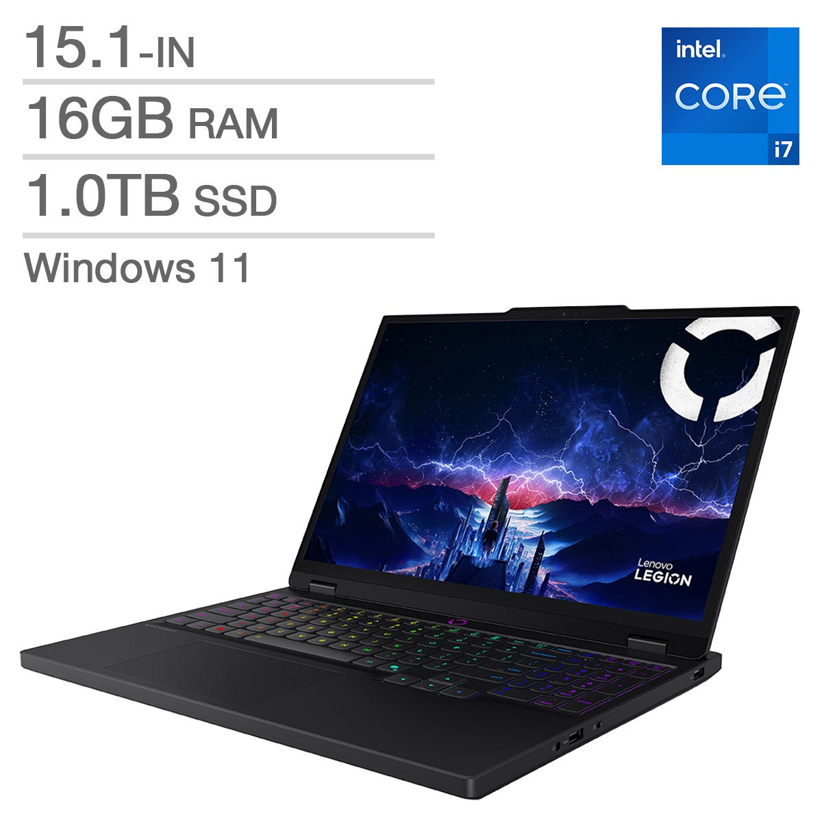 Lenovo Legion 5i 15.1-in. OLED Gaming Laptop, Intel Core i7 14700HX, 16GB RAM, 1TB SSD, 8GB NVIDIA GeForce RTX 5050