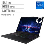 Lenovo Legion 5i 15.1-in. OLED Gaming Laptop, Intel Core i7 14700HX, 16GB RAM, 1TB SSD, 8GB NVIDIA GeForce RTX 5050