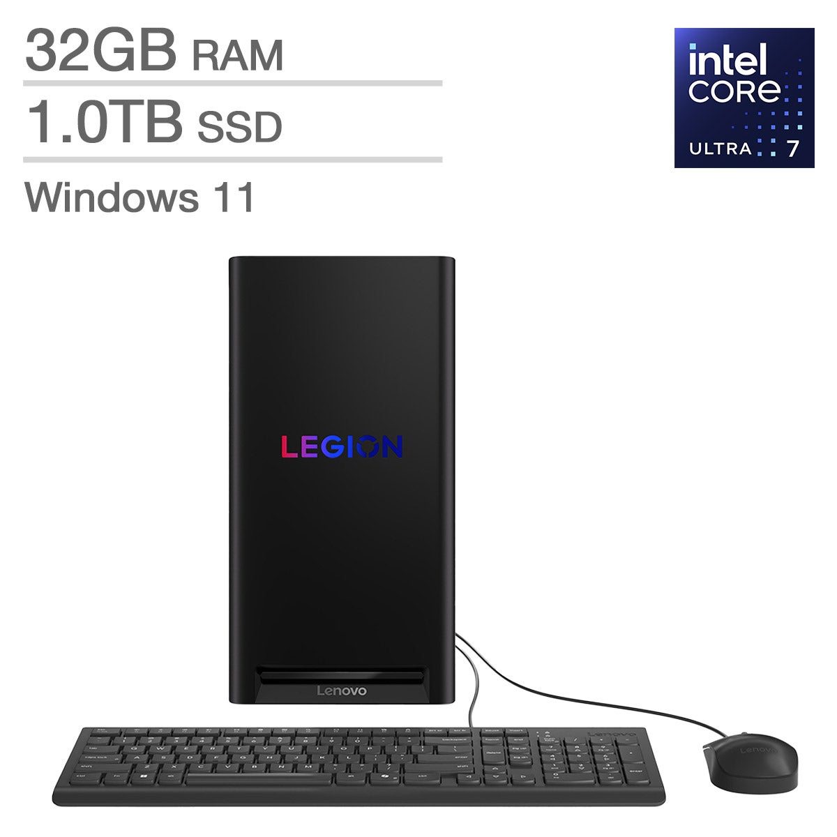 Lenovo Legion Gaming Desktop, Intel Core Ultra 7 265F - 32GB, 1TB SSD, 12GB NVIDIA GeForce RTX 5070