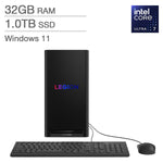 Lenovo Legion Gaming Desktop, Intel Core Ultra 7 265F - 32GB, 1TB SSD, 12GB NVIDIA GeForce RTX 5070