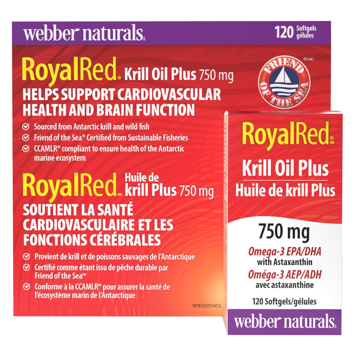 webber naturals 750 mg Royal Red Krill Oil Plus with Astaxanthin, 120-count