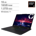 Lenovo Legion Pro 5 16.0-in Gaming Laptop, AMD Ryzen 9 8945HX, 16GB RAM, 1TB SSD, 8GB NVIDIA GeForce RTX 5060