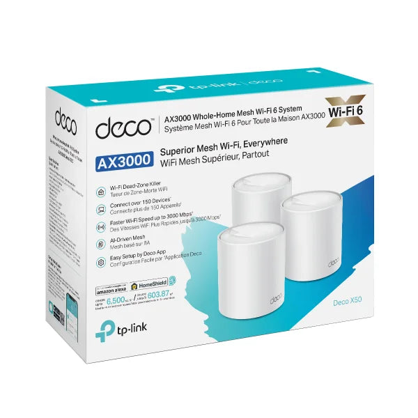 TP-Link Deco X50 AX3000 Whole Home Mesh Wi-Fi 6 System – 3-pack