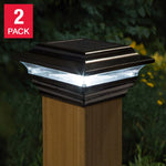 Classy Caps 4 x 4 Black Aluminum Imperial Solar Post Cap, 2-pack