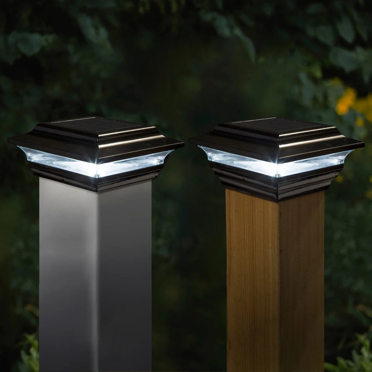 Classy Caps 4 x 4 Black Aluminum Imperial Solar Post Cap, 2-pack